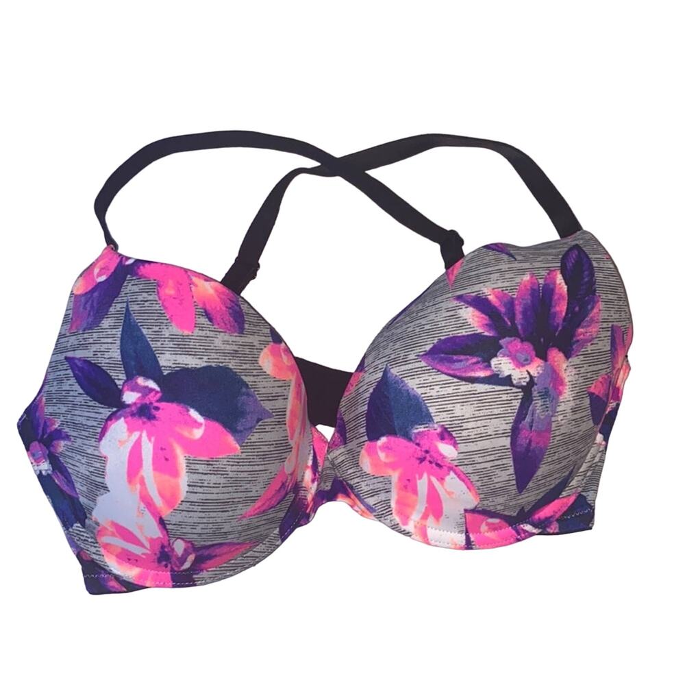 PINK Victoria's Secret VS Tropical Floral Wear Everywhere Push-Up Bra Size 32DD